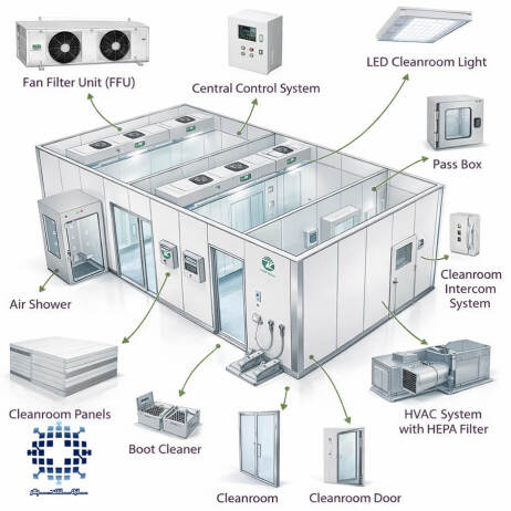 مراحل ساخت کلین روم (اتاق تمیز)